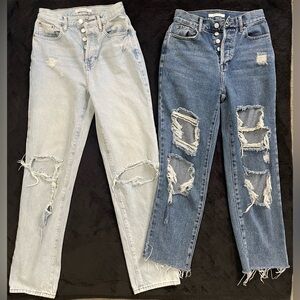 2 pairs PacSun Dad Jeans and High Rise Straight leg Jeans Bundle